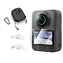 VEETALEE Lens Guards Set for DJI Osmo 360, Include PC Lens Protector Cover, 2 Pack Screen Protectors, PU Carrying Case, Accessories Kit Compatible