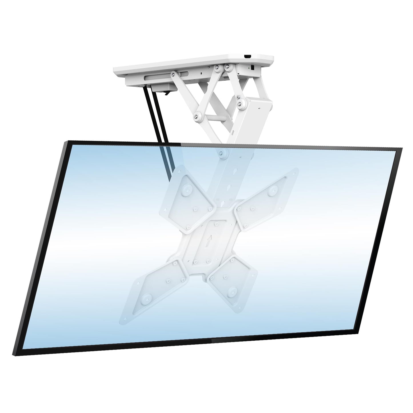 Mount-It! Motorized Ceiling TV Mount with Remote, Electric Flip Down Fold Up Pitched Roof Mount Fits 32, 37, 40, 47, 50 and 55 Inch Flat Screen TVs