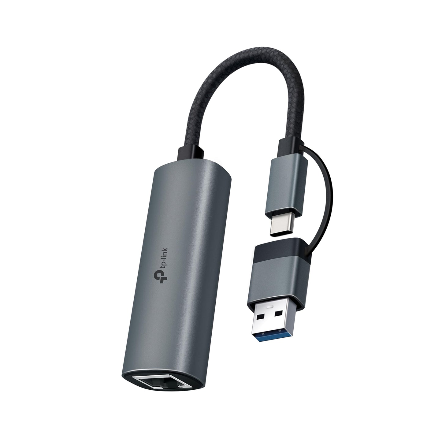 TP-Link 2-in-1 USB 3.0 & USB C to Ethernet Adapter, RJ45 Gigabit LAN, Plug & Play, Aluminum Case, Ethernet Adapter for Laptop, Thunderbolt 4/3