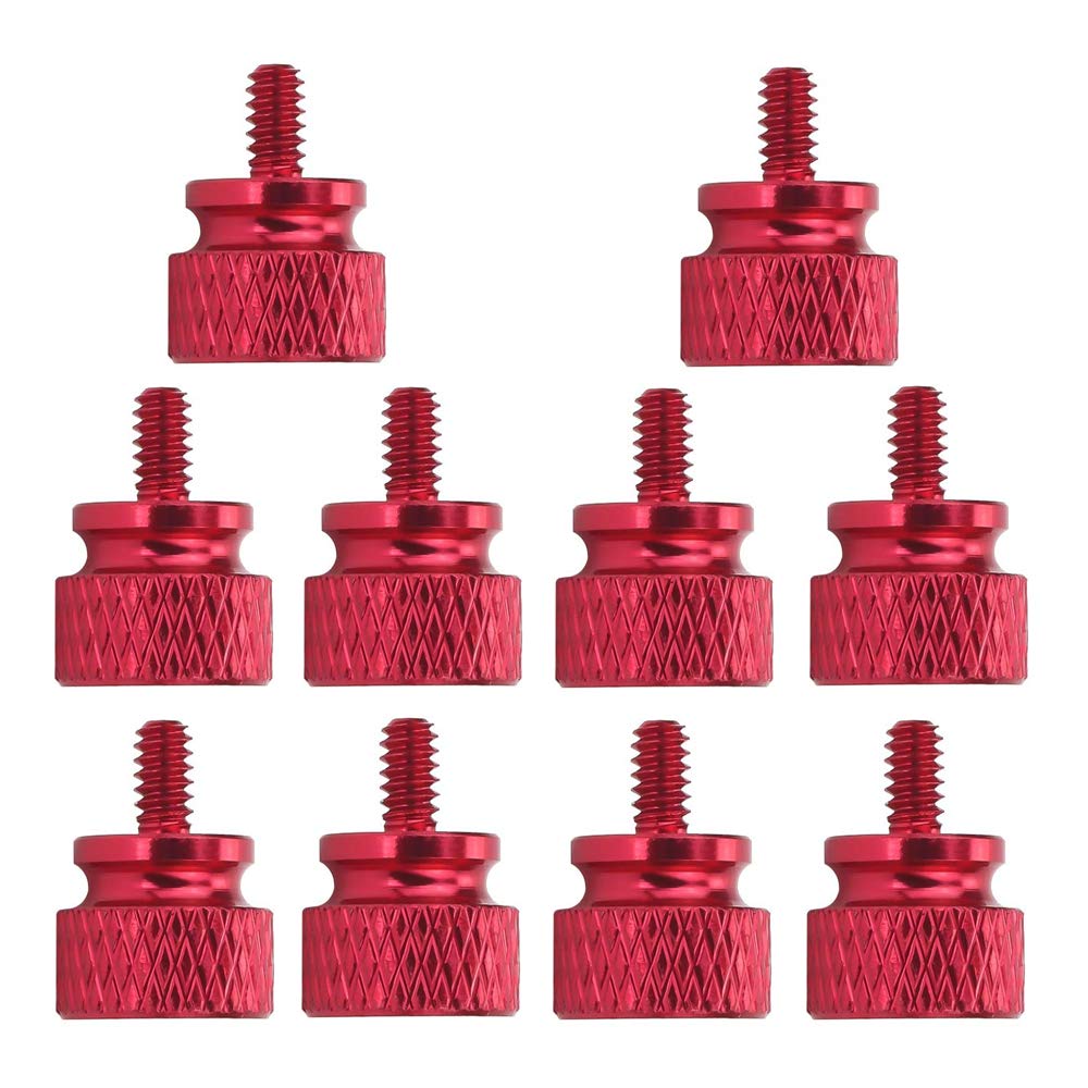 YATENG 10-pcs Anodized Aluminum Computer Case Thumbscrews (6-32 Thread) for Computer Cover/Power Supply/PCI Slots/Hard Drives DIY Personality