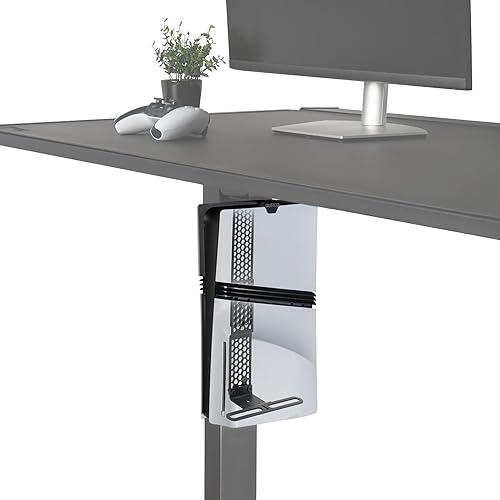Glistco Vertical Stealth Mount for PS5, PS5 Slim & PS5 Pro - Under Desk Mount for Space-Saving - Vertical Desk Mount for Secure and Stable Console
