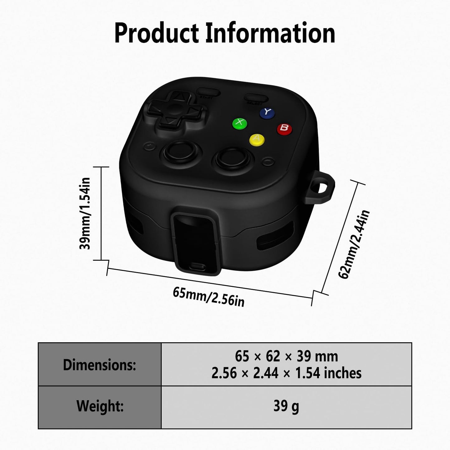 Geiomoo Soft Silicone Cover for Samsung Galaxy Buds 4 Pro Case, Samsung Galaxy Buds 4 Case, Funny Cartoon Game Design with Carabiner (Black)