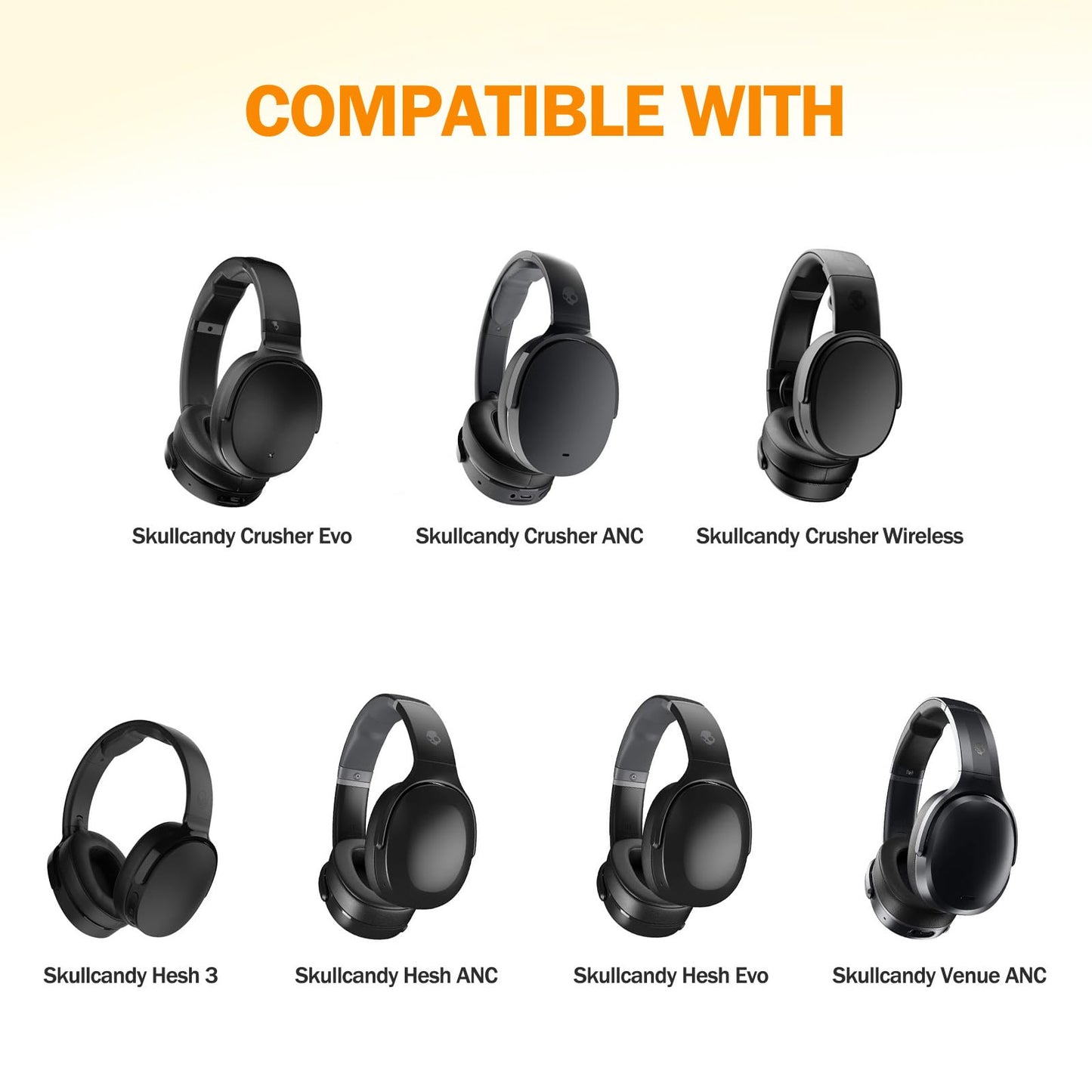 Crusher Evo Earpads Cooling Gel Headphones Replacement Ear Pads Upgrade Hesh ANC/Hesh Evo Ear Muff Compatible with Skullcandy Crusher Wireless/Crusher