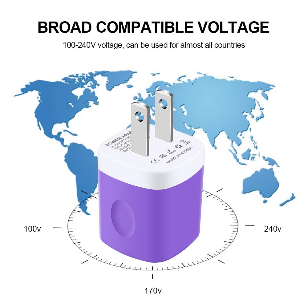 USB Charger Plug,Fast Charging Block,1A USB Cube 10Pack Wall Outlet Adapter Compatible iPhone 17 Pro Max/16 Plus/15/14/13/12/11/X/SE/8, Samsung Galaxy