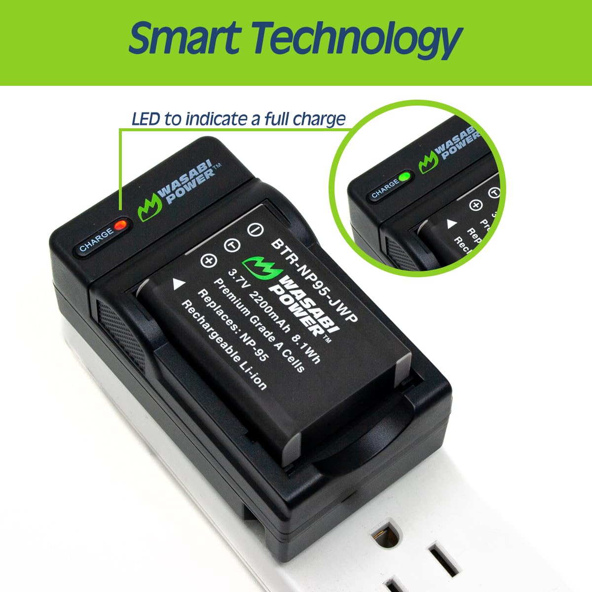 Wasabi Power Battery Charger for Casio NP-80, NP-82, BC-80L