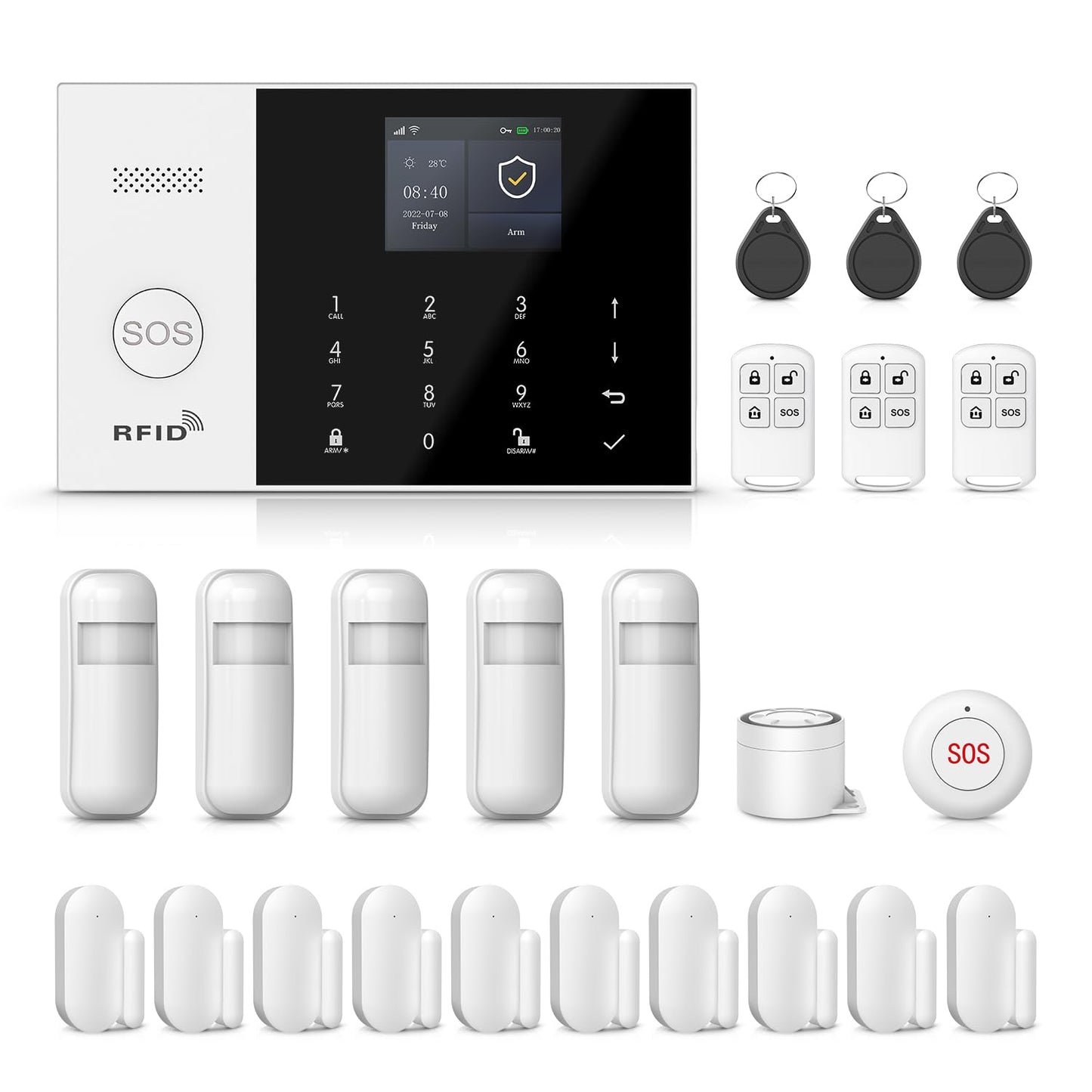 PGST Wireless Alarm System,WIFI/4G Home Security Systems with DIY Expandable Door and Motion Sensor,Tuya APP Instant Alerts,Work with Alexa/Google