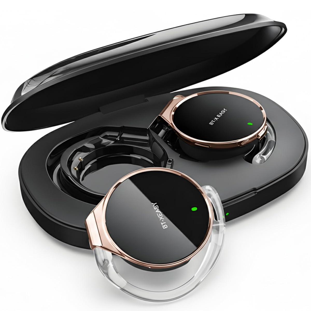 On Ear Headphones Bluetooth 5.4, Noise Cancelling Open Ear Headphones Wireless, Water-Drop Shaped Clip On Sport Headset Bluetooth with 4 Microphone…