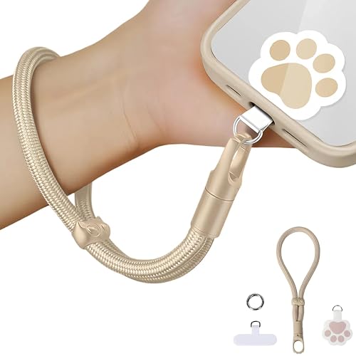 NUANJUYU 360° Rotatable Phone Lanyard, Tangle-Free Design with Cat Lock, Adjustable Anti-Lost Soft Wrist Strap for Men Women iPhone?White?