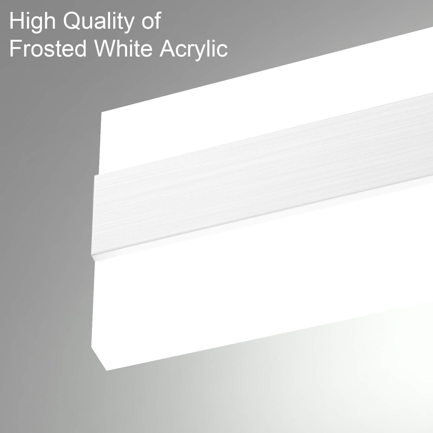 Aipsun 23.6in/24W Brushed Silver Aluminum Modern LED Vanity Light Frosted White Acrylic LED Bathroom Vanity Light Fixtures Up and Down Wall