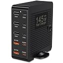 USB C Charging Station Cell Phone Wall Charger 10Ports USBC Fast Charging Hub Cube 5 USB A 5 USB C Charger Block Power Strip Dock Adapter for iPhone