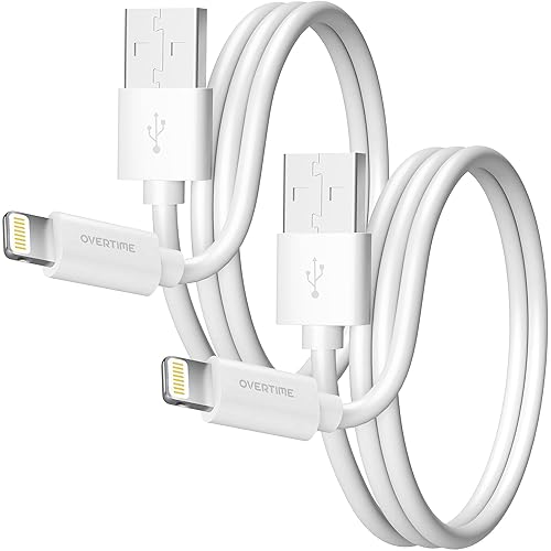 Overtime iPhone Lightning Cable, MFI Certified, Portable & Smart USB-A to Lightning Charging Cable, Fast Apple Charging Cord, 4ft iPhone Charger Cord…