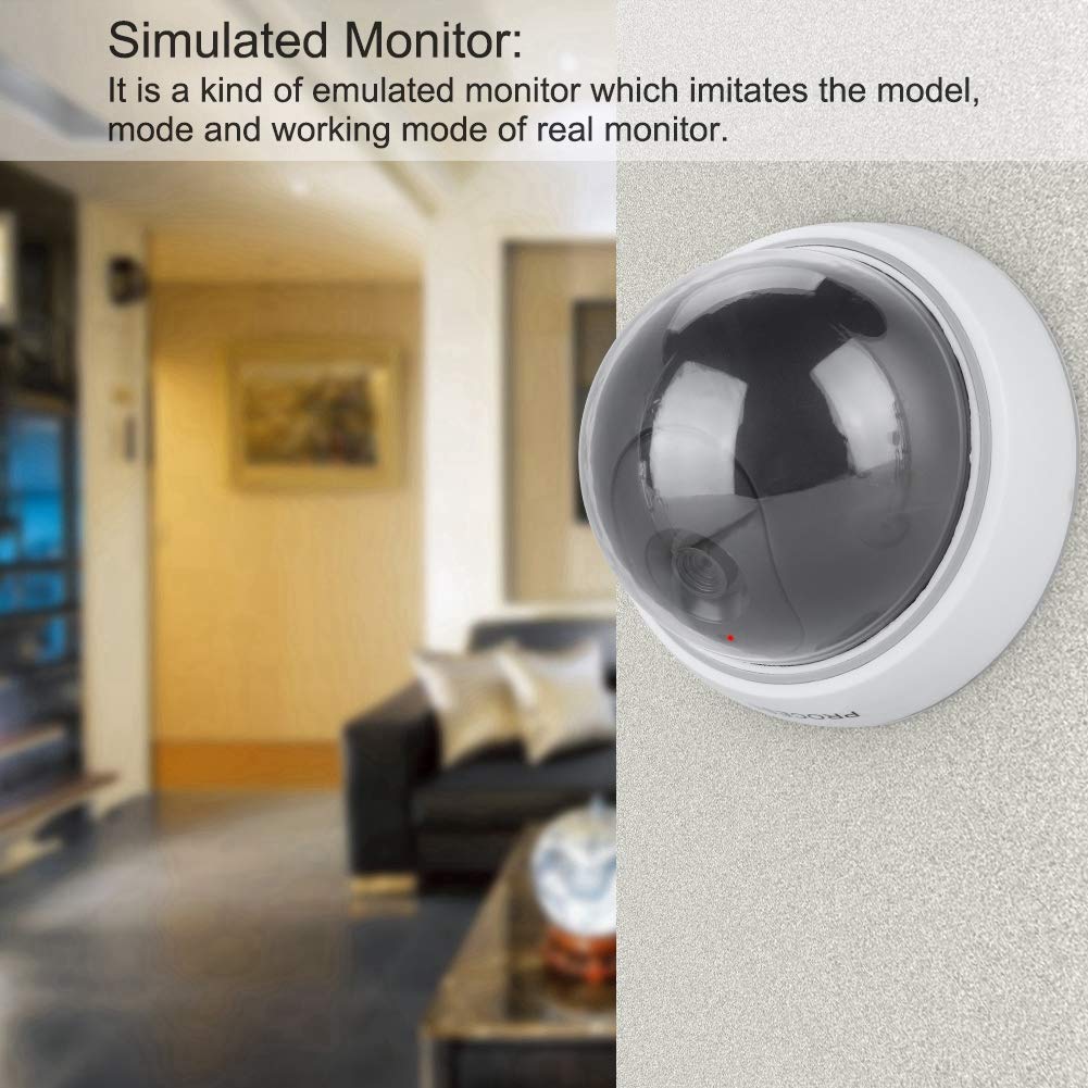 Dummy Surveillance Camera Fake Security Camera with Simulated IR Flashing Red Lights