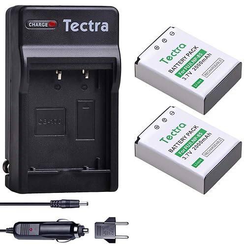 Tectra 2-Pack NP-85 Battery and Charger Kits for Fujifilm FinePix S1, FinePix SL240, FinePix SL260, FinePix SL280, FinePix SL300, FinePix SL305