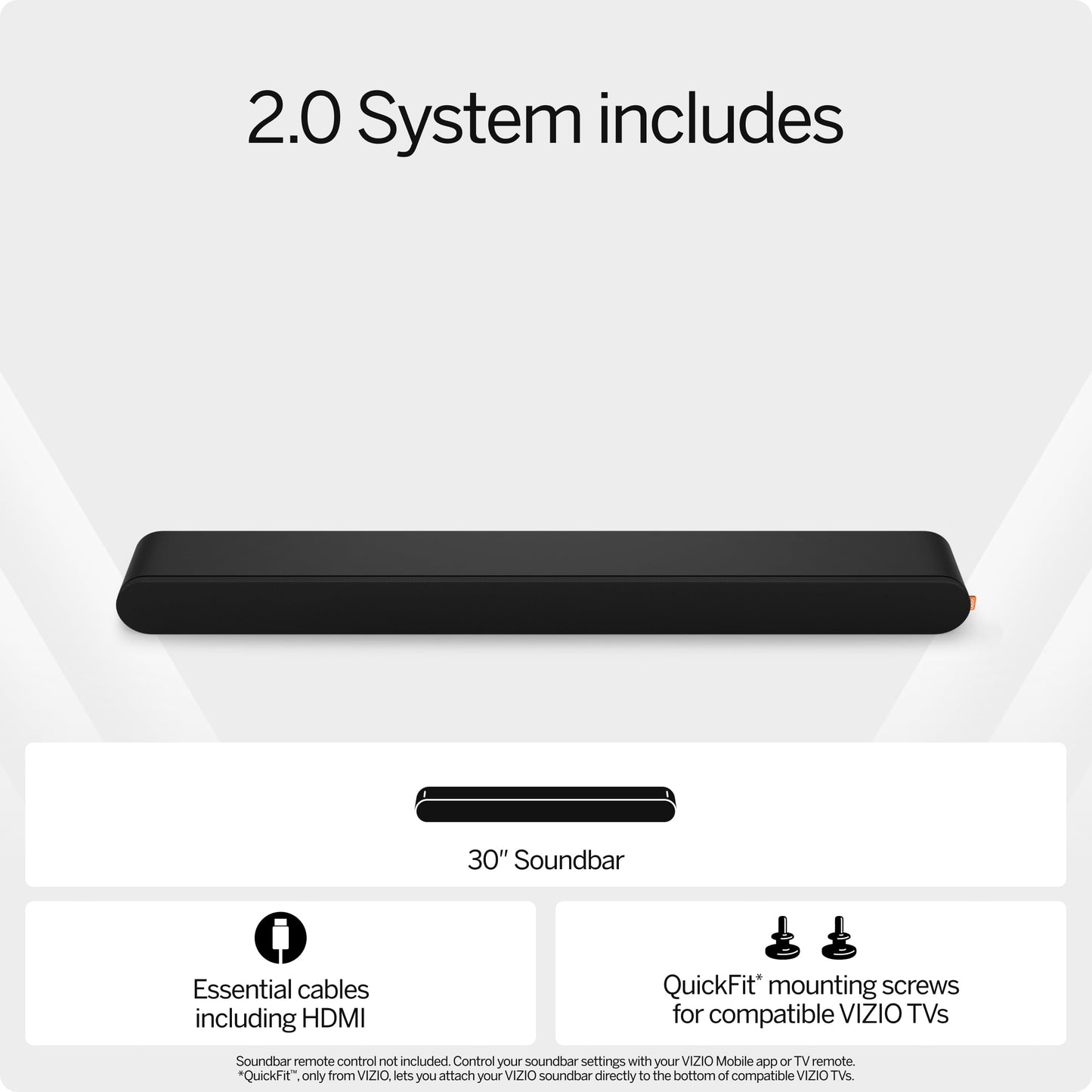 Vizio SV200M-0808B-RB 2.0 Channel Dolby Atmos 30" Soundbar- Certified Refurbished