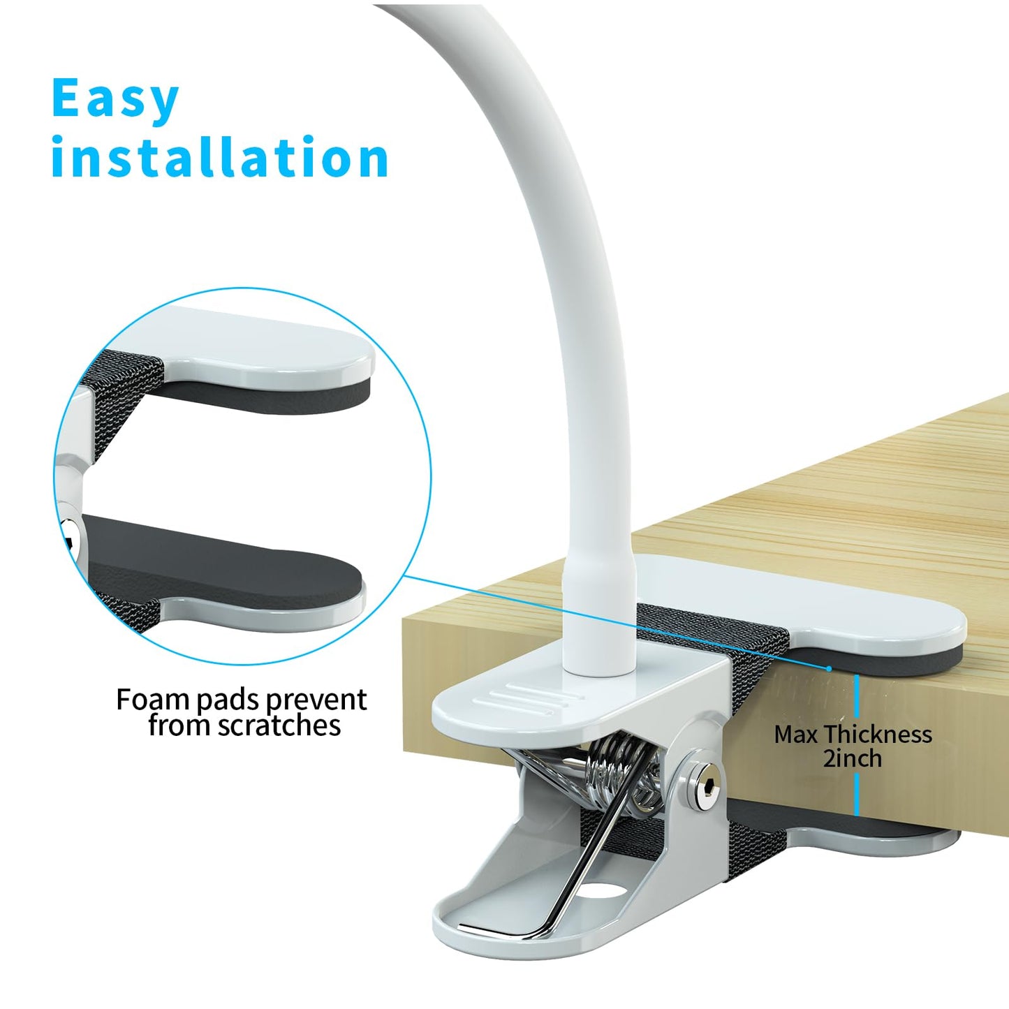 Flexible Baby Monitor Clip Mount: Compatible with HelloBaby/VTech/Owlet Baby Monitor, Baby Camera Holder Without Tool-Free Installation or Wall Damage