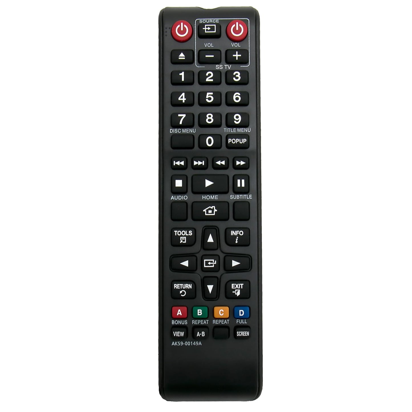 AK59-00149A Replacement Remote Control fit for Samsung BLU RAY DISC Player BD-ES5000 BD-ES5300 BD-F5100 BD-FM57C BD-HM59 Blu-ray Player