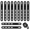 12-Pack Reusable Silicone Cable Ties - Adjustable Lock Buckle Cord Organizer Wraps for Travel, Home, and Office Wire Management