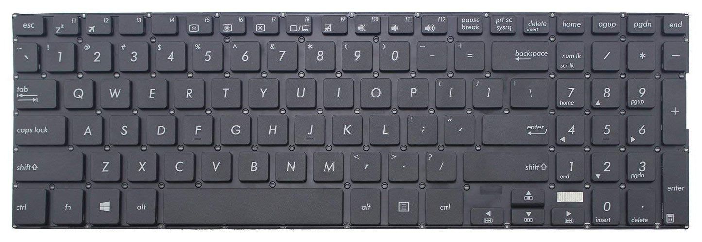 New US Black English Laptop Keyboard (Without Frame) Replacement for Asus R518 R518U R518UA R518UQ
