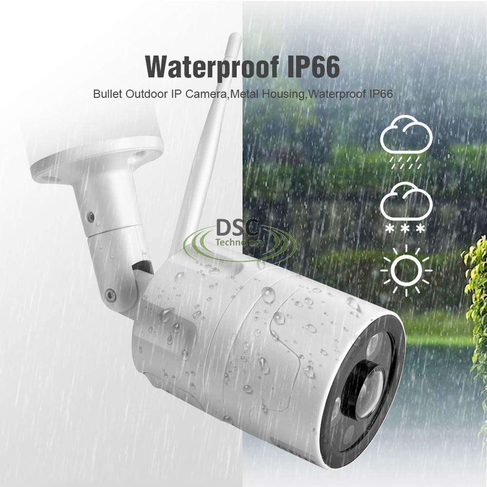 HD 5.0MP Bullet IP Camera WiFi Wireless Security CCTV Camera Fisheye Lens 180 Degrees View IR 20M Outdoor P2P APP CamHi Built-in 32GB SD Card