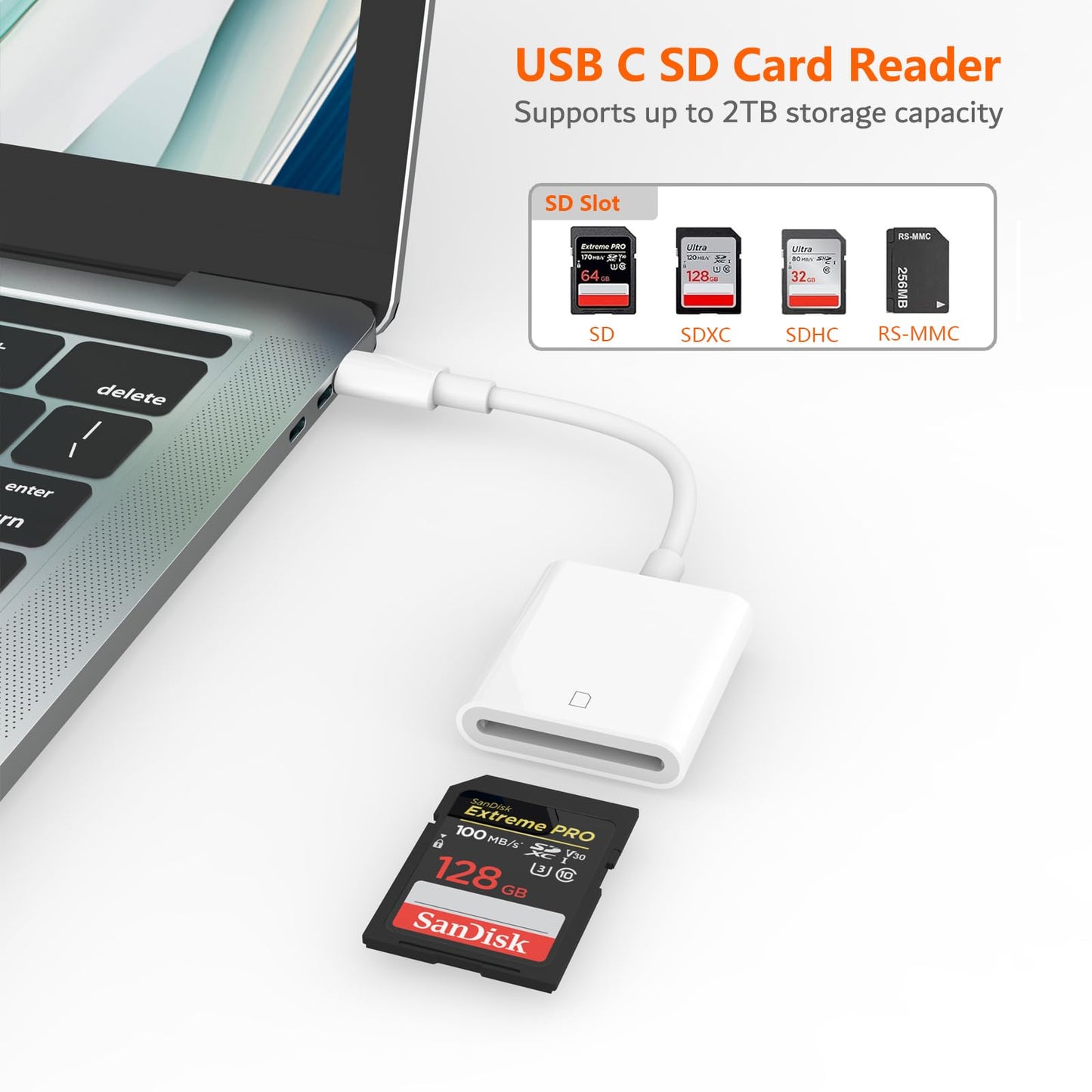 SD Card Reader USB C for iPhone 17/16/15 Series, AIDOUBARA Memory Card Reader, Digital Camera Adapter Compatible with iPad, Mac, MacBook Pro/Air
