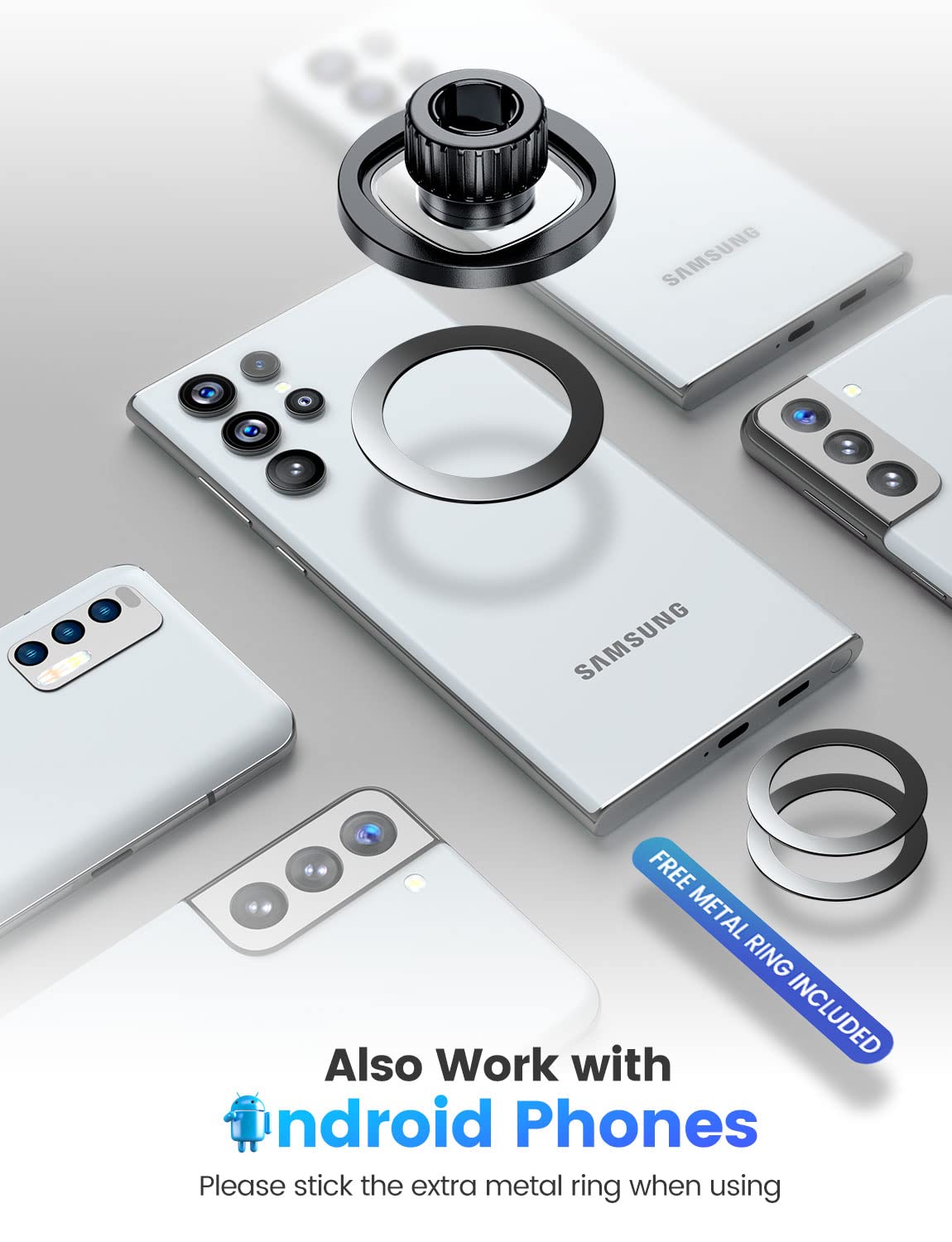 eSamcore Magsafe Magnet Head for Car Mount, Universal for Magsafe Car Mount 18 PCS Magnets Replacement, Fit for 17mm Ball Joint Magnetic Phone Holder