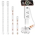 2 Pack Electrical Outlet Extender Stick Features 2 USB-A, USB-C and 2 AC Outlets, Extendable to 6", 15.3", 24.5", 34", for Hard to Reach Spaces Use