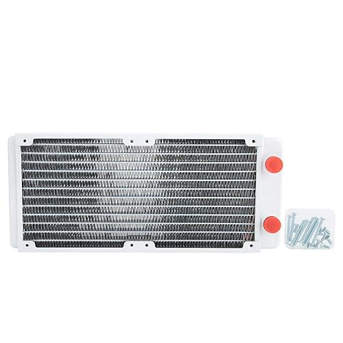 240mm Water Cooling Radiator for PC - White Copper Heat Sink with 12 Pipes, Easy Install Computer Water Cooling System for Gaming PCs