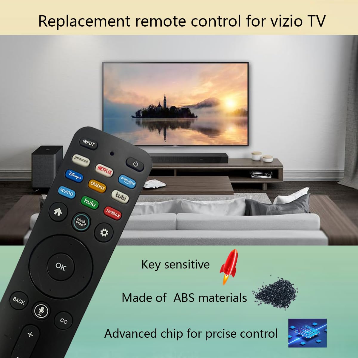 GHUST Voice Remote Control Replacement for vizio Smart TV VHD24M-0810 VHD32M-0807 VHD32M0807 V4K55M-0801 V4K65M-0804 V4K75M-0804 V4K86C-0804