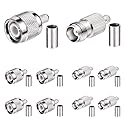 Superbat TNC Crimp Connectors Kit TNC Male + TNC Female Crimp Solder Connector Kit for RG58 RG303 RG141 RG142 RG400 LMR195 Low Loss Coax Cable(10 Pack