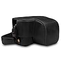 MegaGear MG1646 Ever Ready Genuine Leather Camera Case Compatible with Sony Alpha A6100, A6400 (16-50mm) - Black
