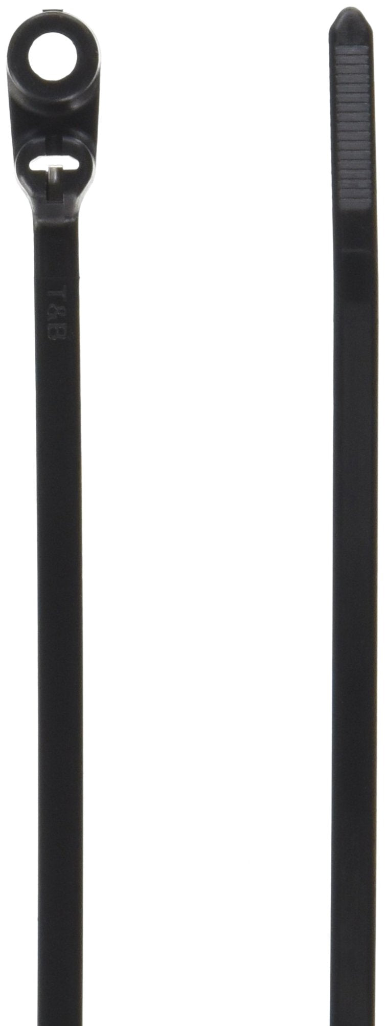 Thomas & Betts TY535MX Cable Tie, UV Resistant Nylon, 50 lb., 8", #10 Mounting Hole, Black (Pack of 100)