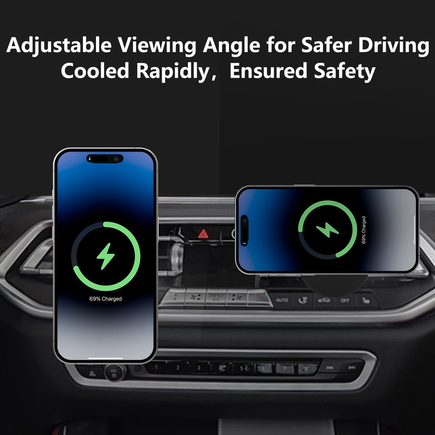 CLEC for BMW X5 2018-2023 X6 2020-2022 Magnetic Wireless Charger Car Phone Holder Mount Custom Fit for BMW X5 2018-2023 X6 2020-2022 15W Fast Charging
