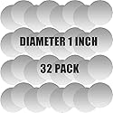 SALEX Cell Phone Metal Stickers 1 inch for Magnetic Car Mount. Replacement Set of 32 Mini Magnet Metal Plates. Silver Car Sticky Small Round Iron