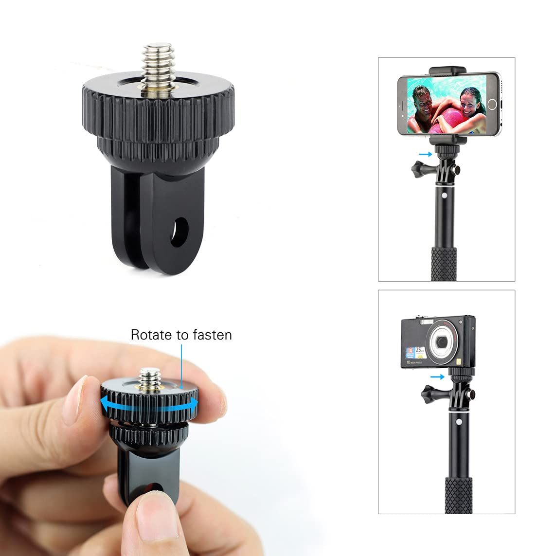 SOONSUN Waterproof Floating Hand Grip for GoPro Hero 13 12 11 10 9 8 7 6 5 4 3+ 2, Session, Fusion, Max, SJCAM, AKASO, DJI Osmo Action, Handler