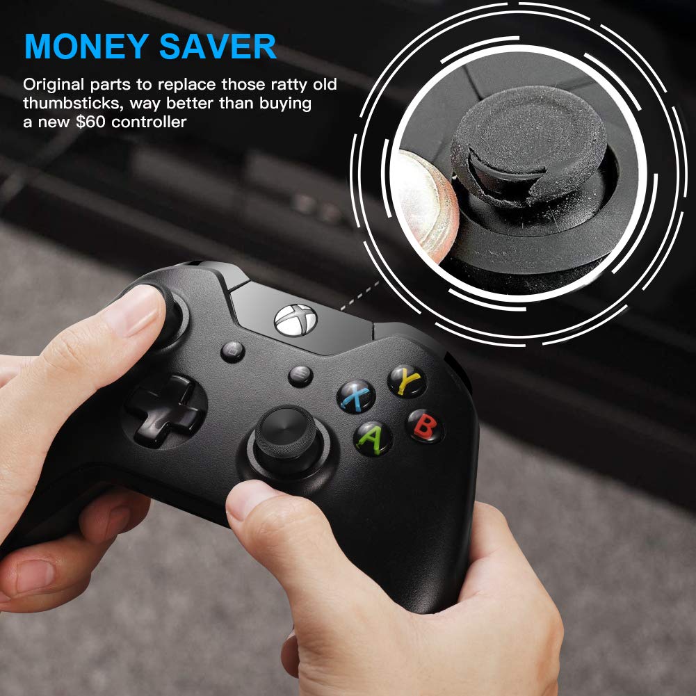 Xbox One Controller Joystick Replacement - 6PCS Original Thumbsticks Analog Thumb Sticks Parts - True Rubberized with T8 T6 Repair Screwdriver Kit