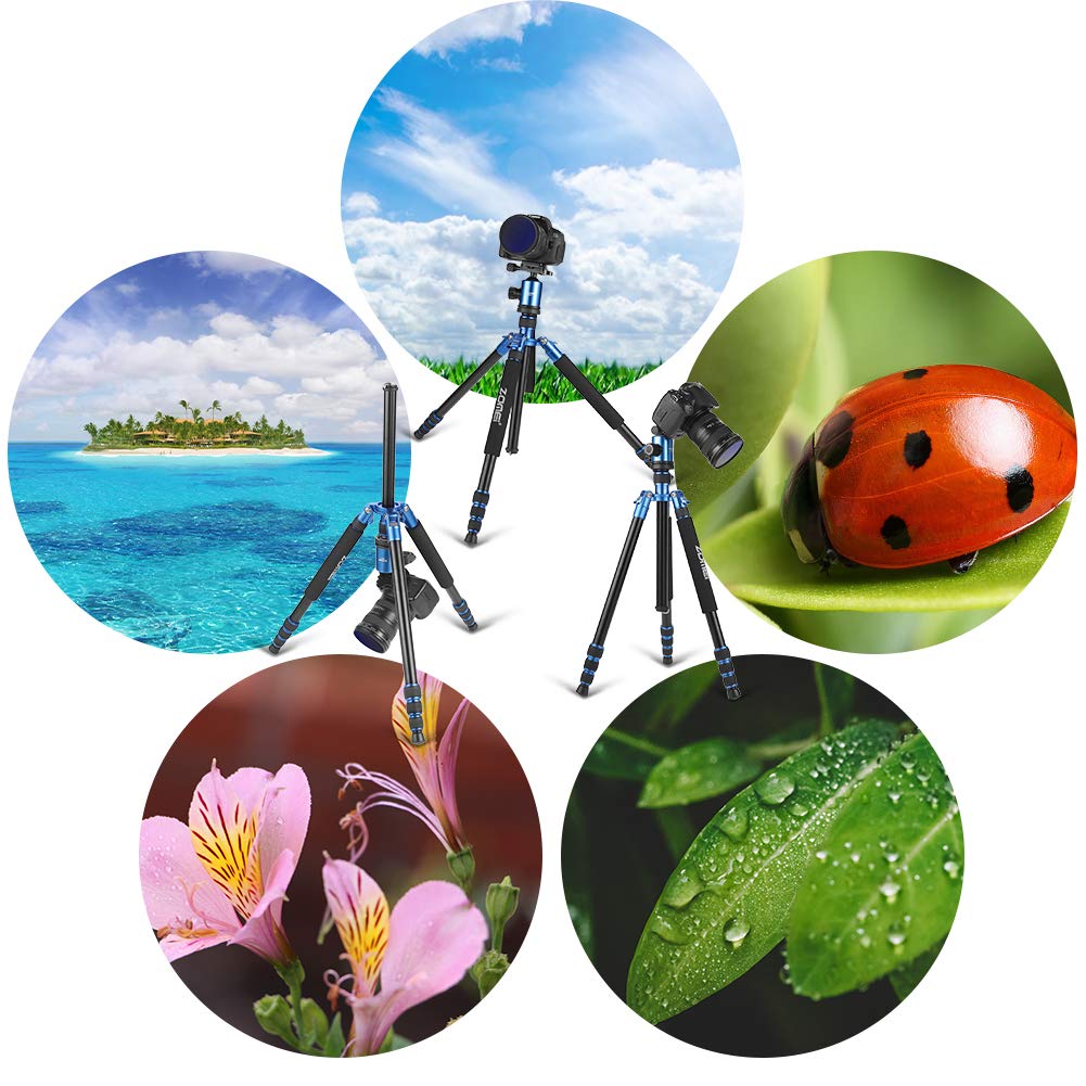 ZOMEi Camera Tripod?Light Weight Heavy Duty Portable Magnesium Aluminium Travel Tripod with Ball Head,Extra Quick Release Plate for Canon Sony Nikon