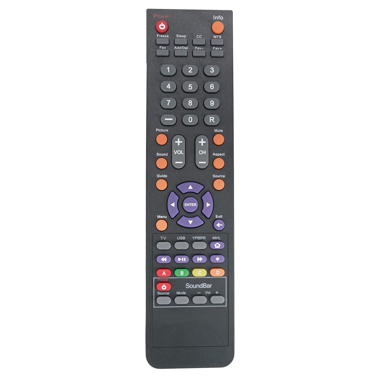 142022370010C Replace Remote Control fit for Sceptre LCD LED TV HDTV E165BV-MQ E205BD-SMQC X325BV-FMQC X505BV-FMQC E555BV-FMQC E325UD-MQR X322BV-MQC