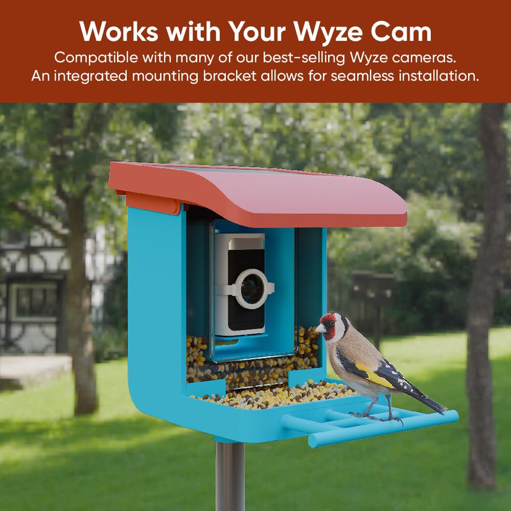 Wyze Compatible Bird Feeder Camera Case - 5 Mounting Methods, Macro Lens Included