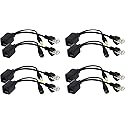 zdyCGTime Passive PoE Injector and PoE Splitter Kit with RJ45 Ethernet and Power via DC 5.5x2.1 mm F/M Adaptor Connector?Black 4 Pairs