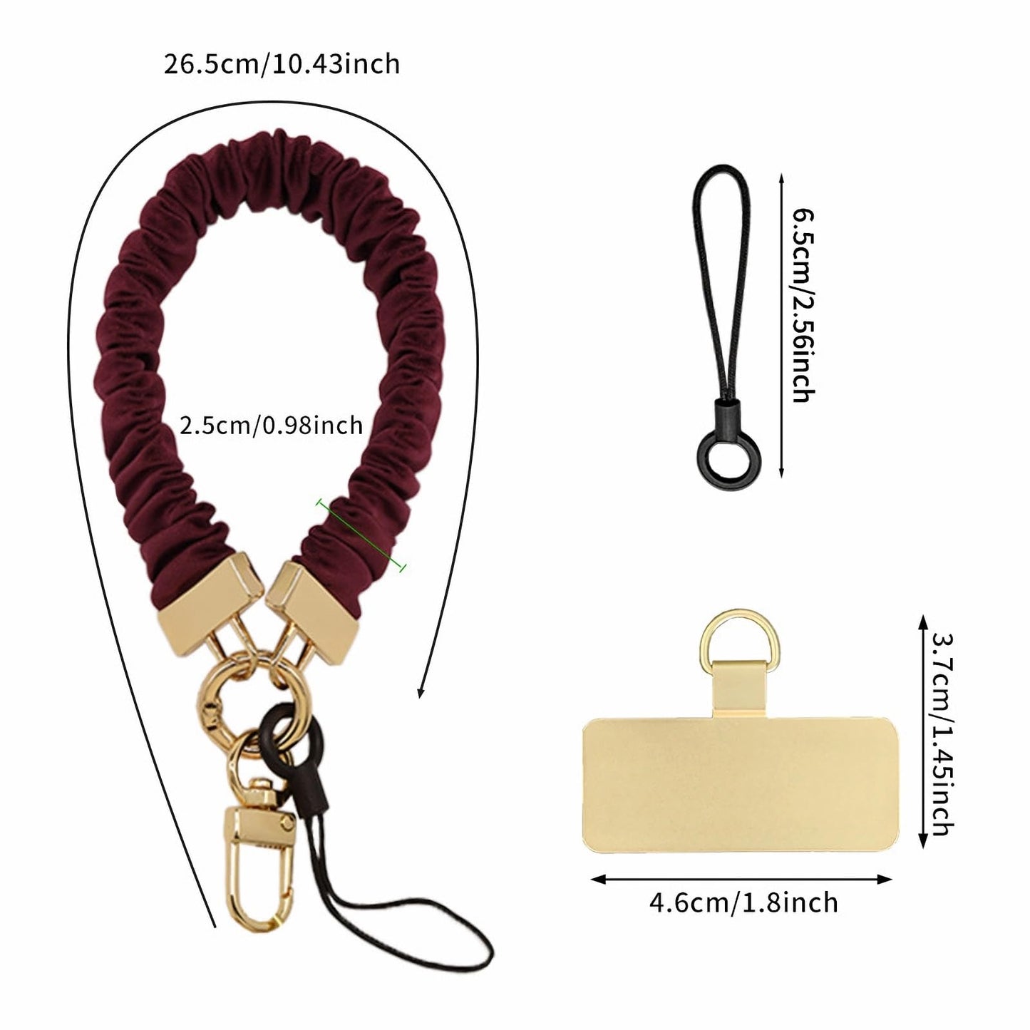 Long Pond Secure Adjustable Cell Phone Wrist Strap, Stylish Bracelet Wristlet, Anti-Lost Elastic Band for iPhone 16 Pro Max&Most Cellphones or Car