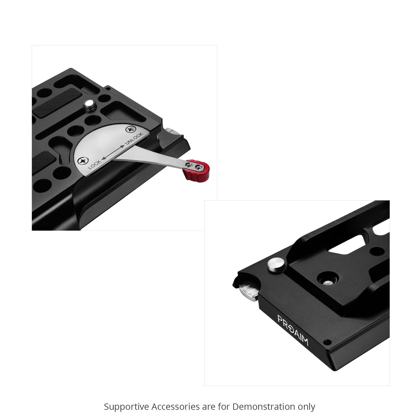 PROAIM Camera Base Plate with 15mm-19mm Rods. Quick Release Plate with Standard Dovetail Plate for DSLR Video Camcorder Camera. (CH-DTPQ-01)