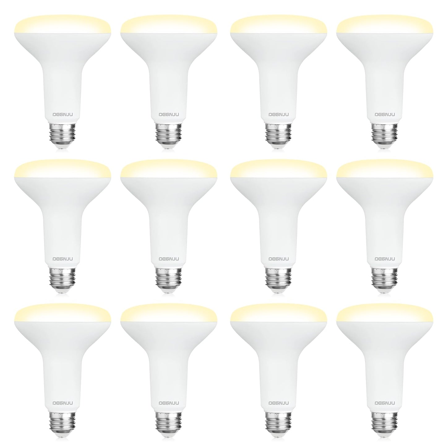 DEGNJU 12 Pack BR30 LED Recessed Light Bulb, Dimmable Indoor Flood Light Bulbs CRI80 7W Equivalent 65W 2700K Soft White 650 Lumens, 15000 Lifetime
