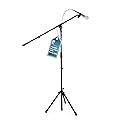 The Promaster Tripod Microphone Stand - Portable and Adjustable with Gooseneck Boom Arm, Lightweight Design for Performance and Studio Use - Black