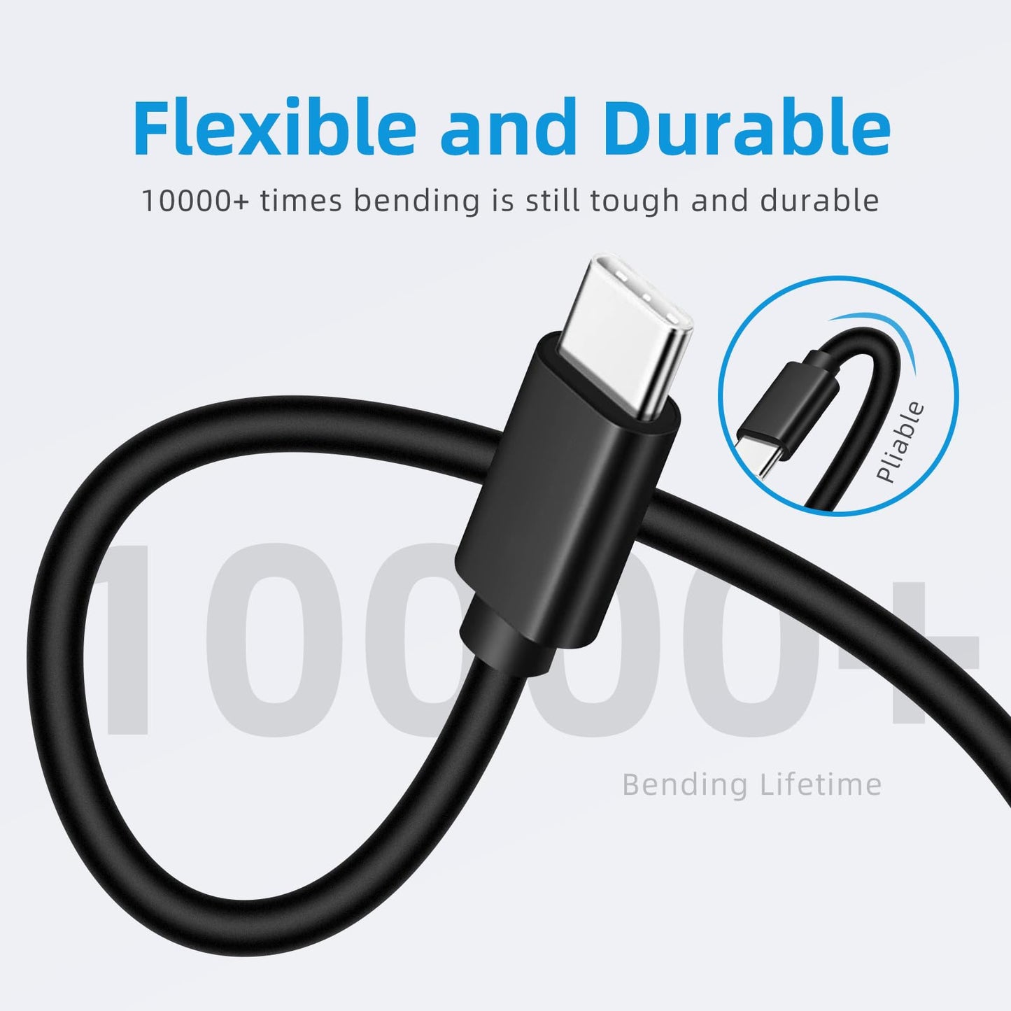 QC3.0 18W Fast Quick Charger for Oculus Meta Quest 3S, Quest 2 Pro, Meta Quest 2 VR Headset USB C Charger Charging Cable Cord 6.5 FT?Black?