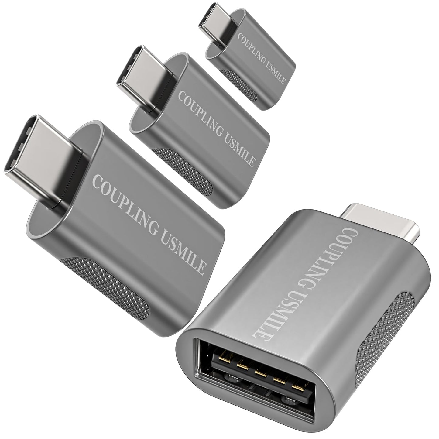 COUPLING USMILE USB C to USB Adapter 4-Pack, 10Gbps High-Speed Type C to USB 3.0 Adapter with OTG, Compatible with MacBook/iPhone 17/16/15/14, iPad…