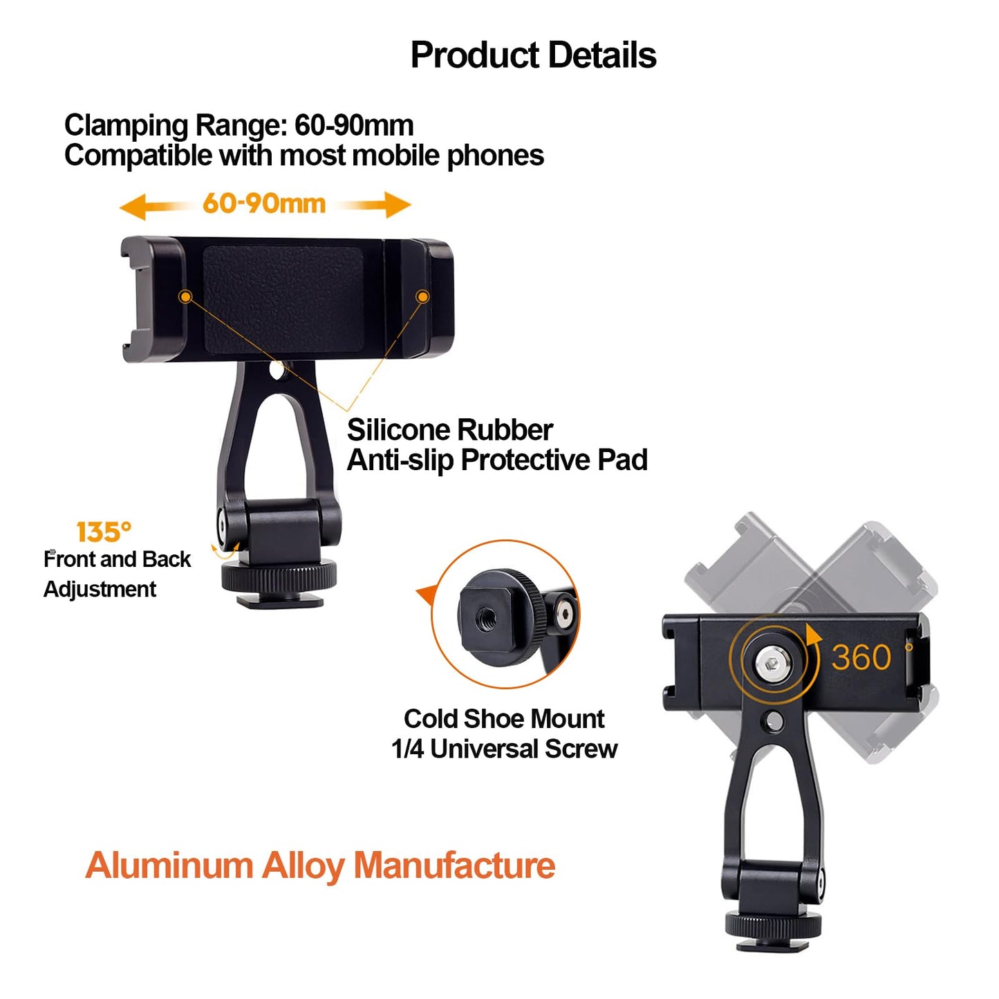 Camera Arm for Hunting,C-Clip Magic Arm Cell Phone Holder for Self Filming Hunts Tripod Compatible Gopro,Trail Camera, iPhone, Mevo Start
