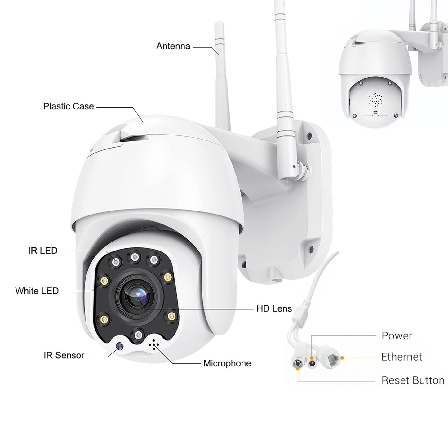 Alptop Outdoor PTZ WiFi IP Security Camera 1080P Home Surveillance Camera Pan/Tilt Two-Way Audio Motion Detection Color Night Vision Auto Tracking