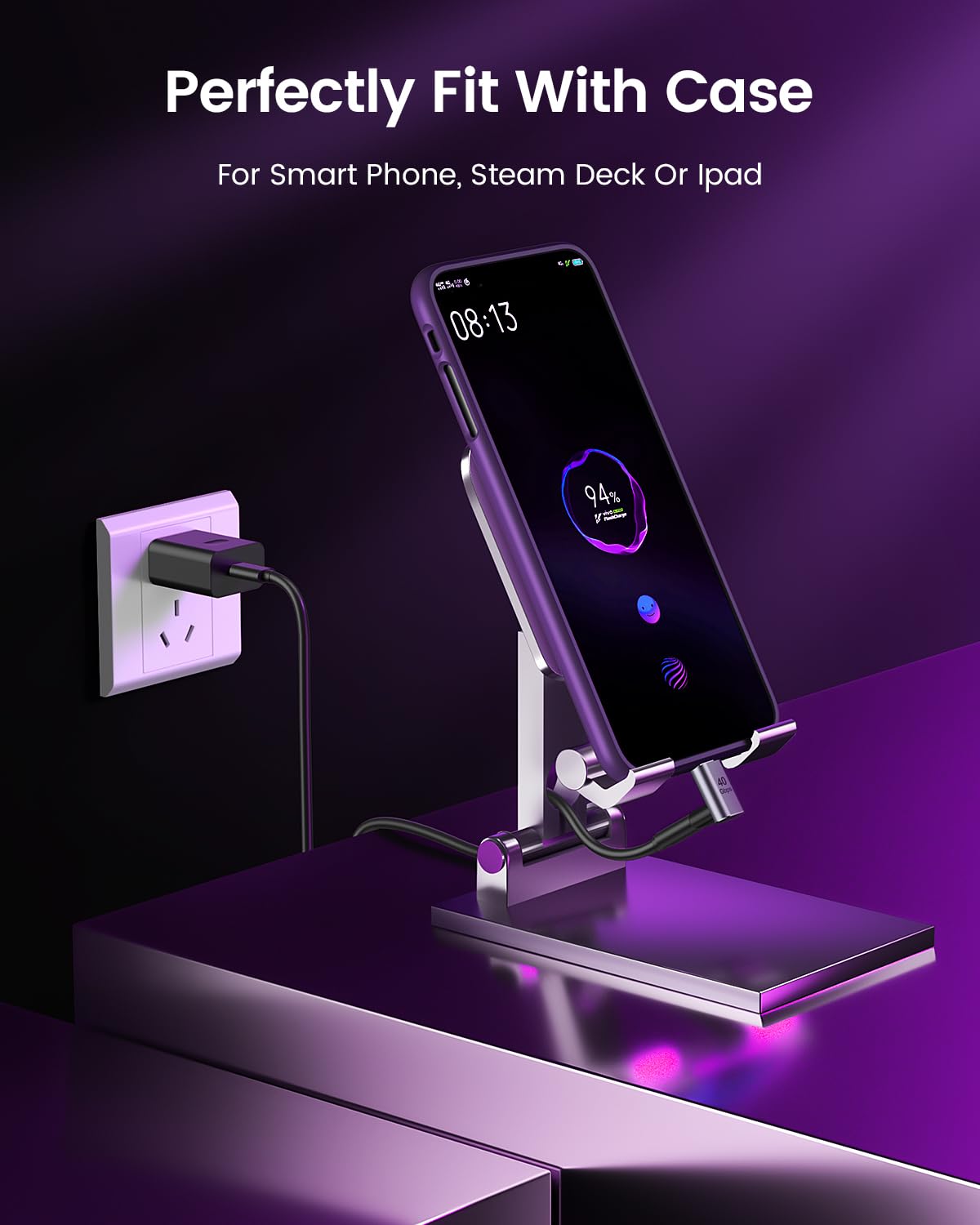 ANDTOBO 90 Degree USB C Adapter, Right Angle USB C Male to Female Extender 100W, USB4 Type C 40Gbps Connector 8K &60Hz for ROG Ally, Steam Deck…