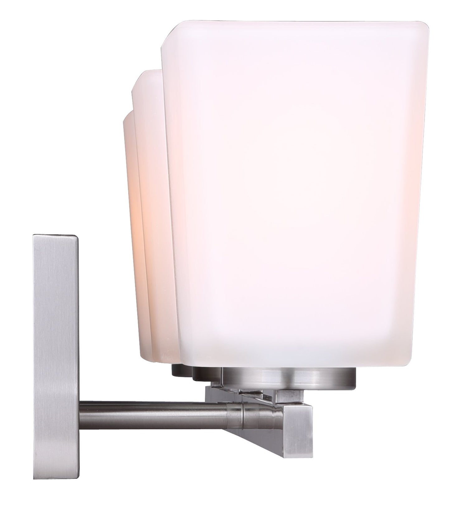 Canarm Hartley 3-Light Brushed Nickel Vanity Bath Light Fixture, Flat Opal Glass - 1 Each