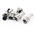 uxcell a16010300ux0182 Screw Aviation Connector Male Female GX16-2 16mm 2 Pin (Pack of 4)